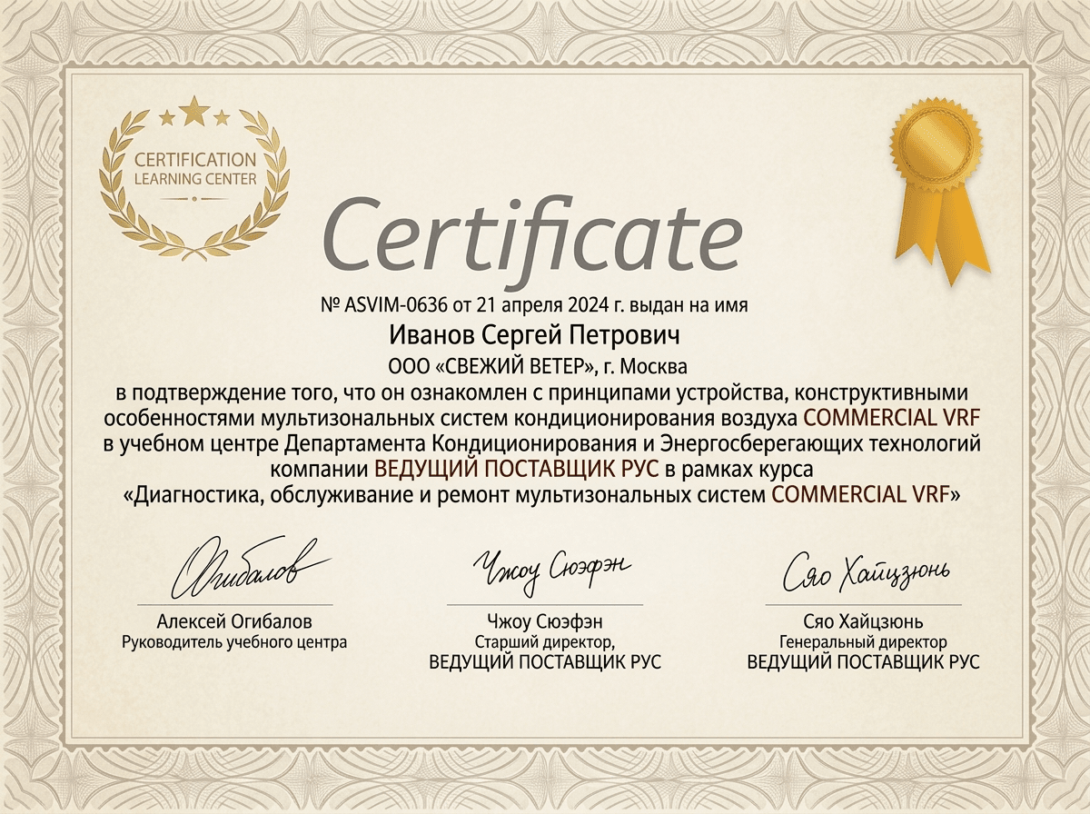 Сертификат авторизации Laurastar